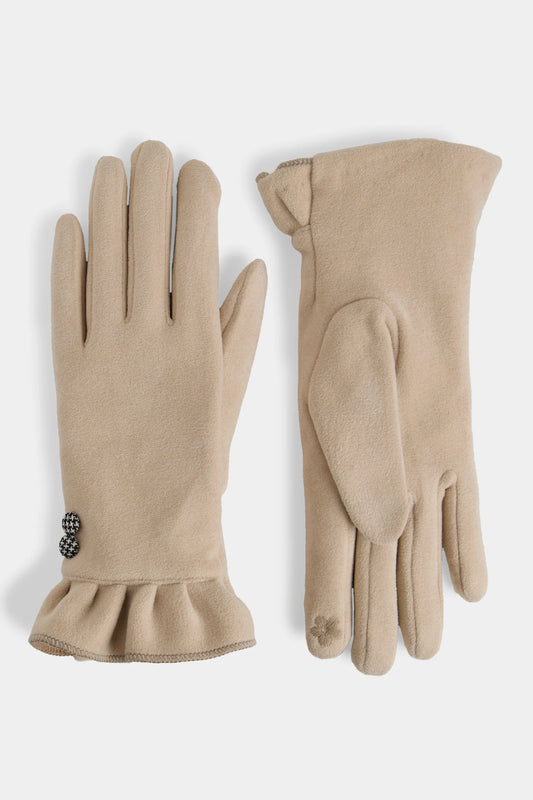Houndstooth Button Touchscreen Gloves