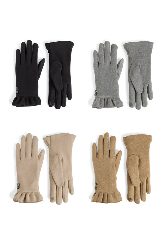 Houndstooth Button Touchscreen Gloves