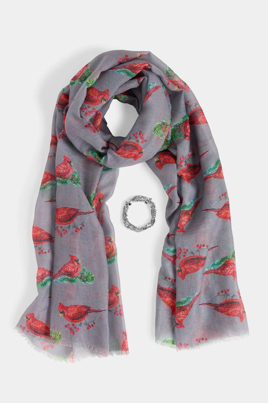 Cardinal Scarf + Bracelet Set