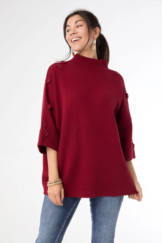 Heavenly-Luxe Elbow Sleeve Funnel Neck