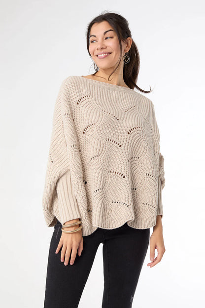 Rosette Poncho - Cement