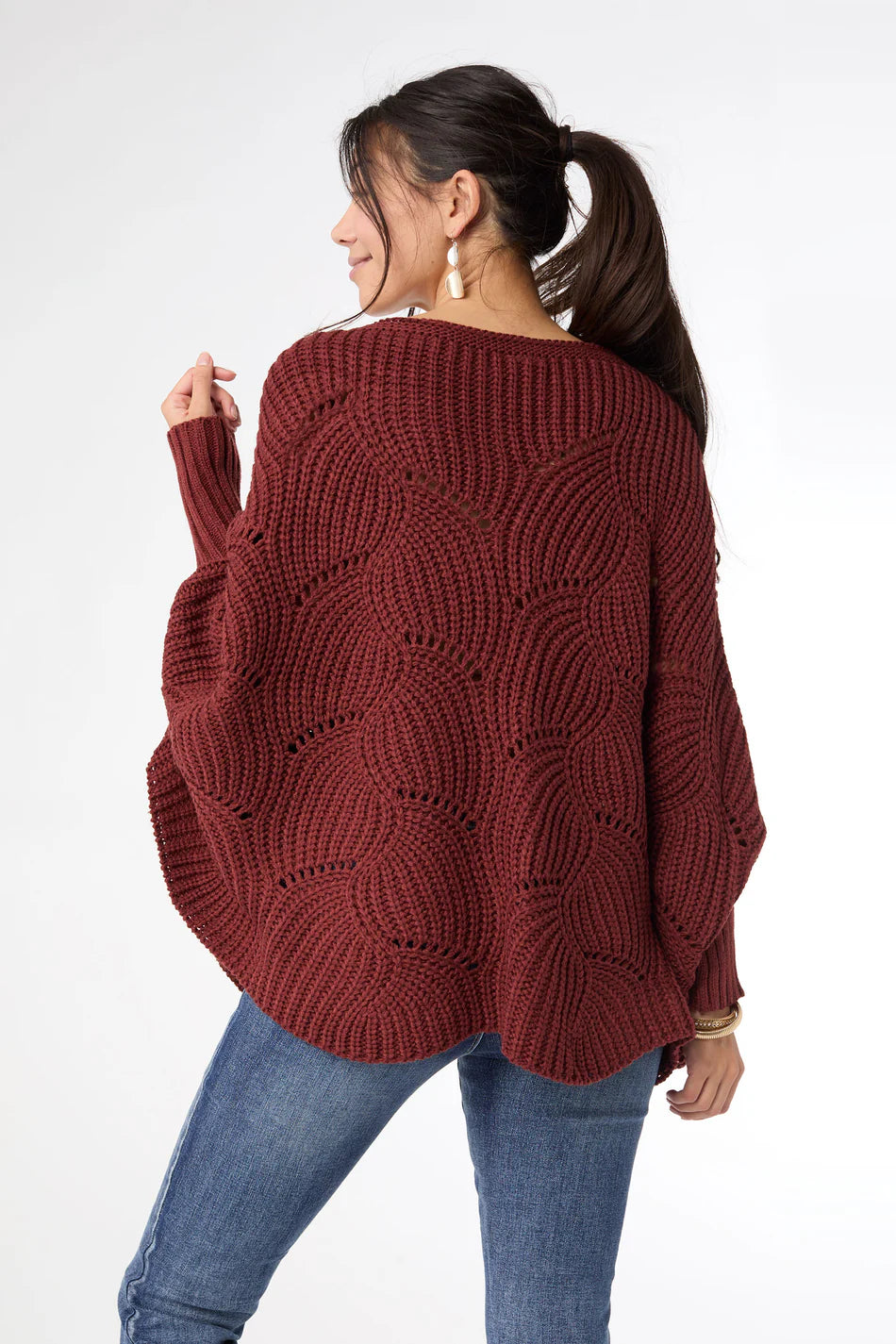 Rosette Poncho - Rust