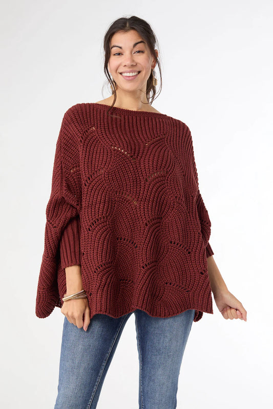 Rosette Poncho - Rust