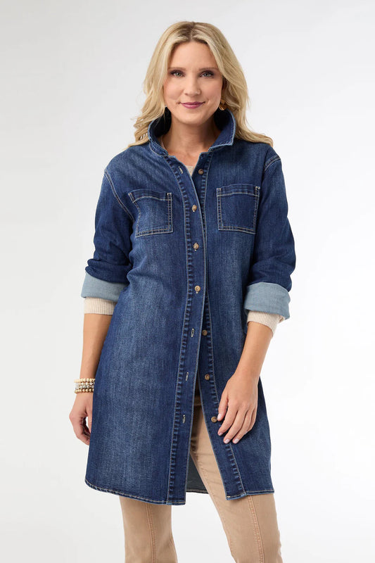 Bambu Soft Button Front Long Shacket
