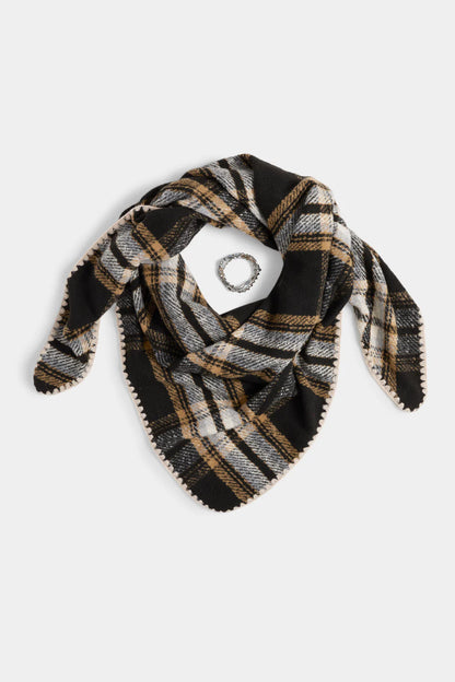 Plaid Triangle Wrap