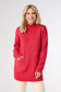 Red Heavenly Glitz Mock Neck Tunic Sweater with Pockets