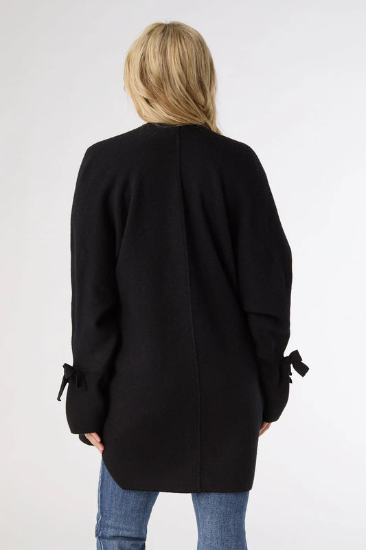 Heavenly Lux Bow Sleeve Cardiagn Black