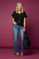 Janece Sparkle V-Neck Cap Sleeve Sweater Black