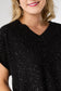 Janece Sparkle V-Neck Cap Sleeve Sweater Black