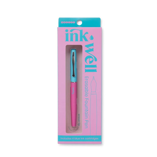 INK WELL ERASABLE FOUNTAIN PEN - PINK/BLUE