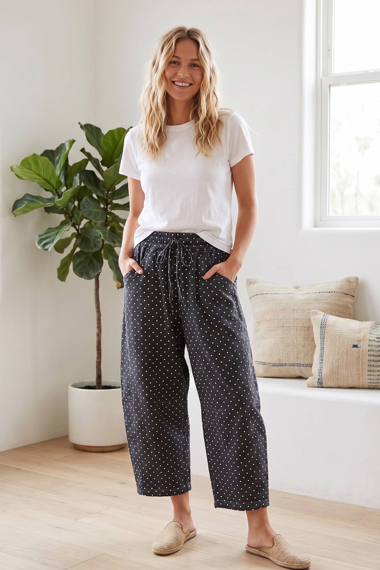 Oversized Scuba Barrel Lounge Pants: BROWNISH GREY
