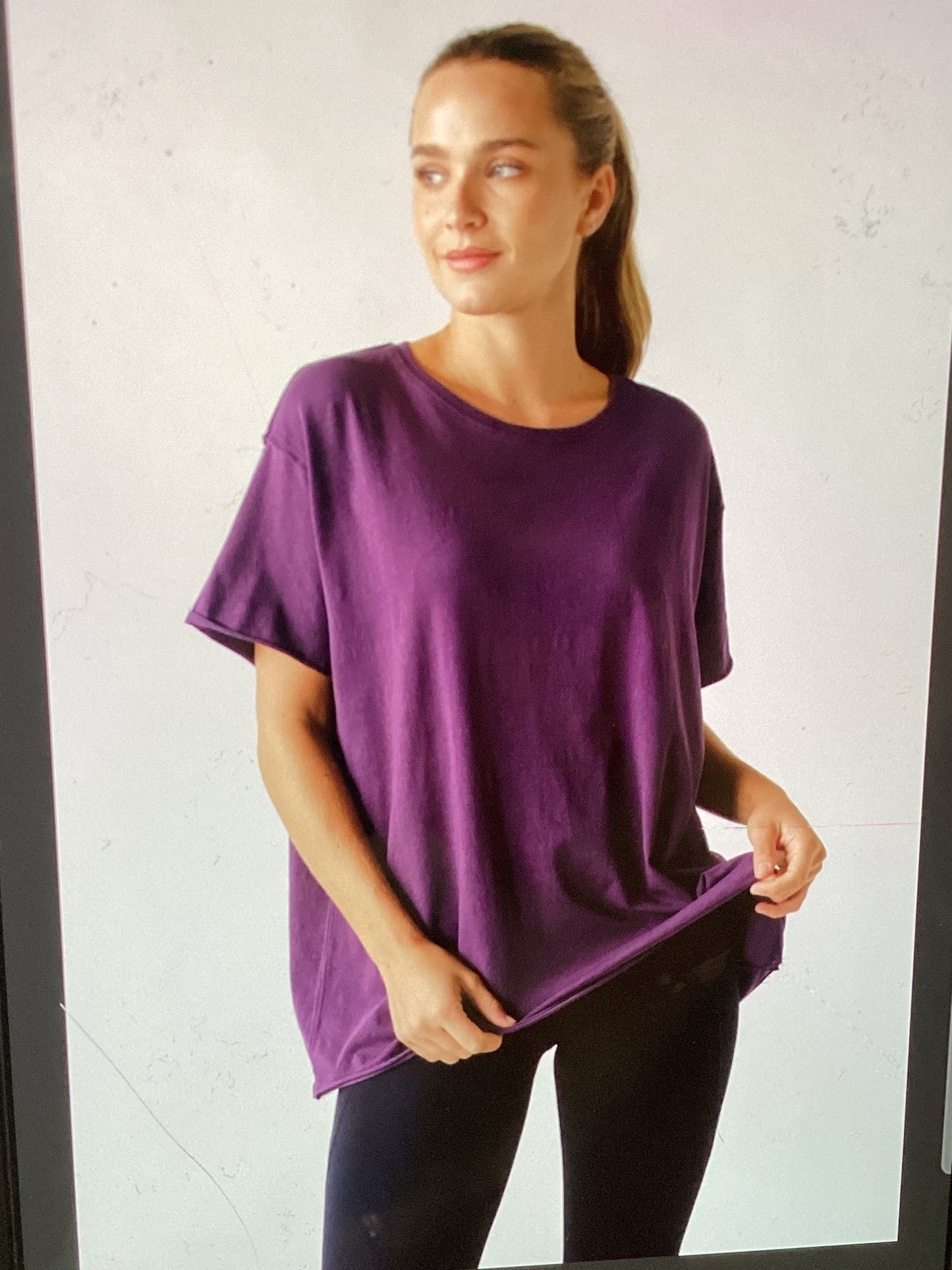 Mono B Pima Cotton Center-Seam Oversized Tee