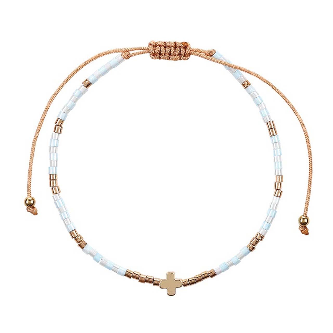 Simple Faith Bracelet Display: Stone,Plated, Cord / 5" L