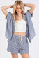 MINI CHECKER BUTTON DOWN TOP AND SHORTS SETS: NAVY