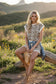 Leopard Print Ribbed Lounge Top & Shorts Set: CREAM COMBO