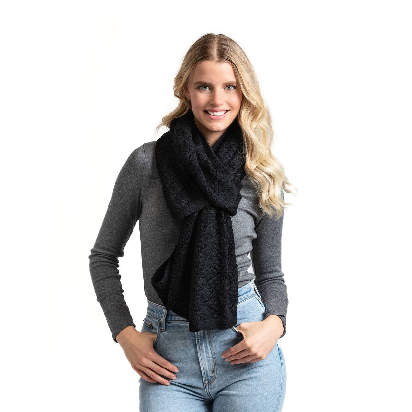 Britt's Knits Willow Convertible Shrug Open Stock: Black