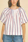 USA INSPIRED STRIPE BLOUSE TOP - 7163T: White / L