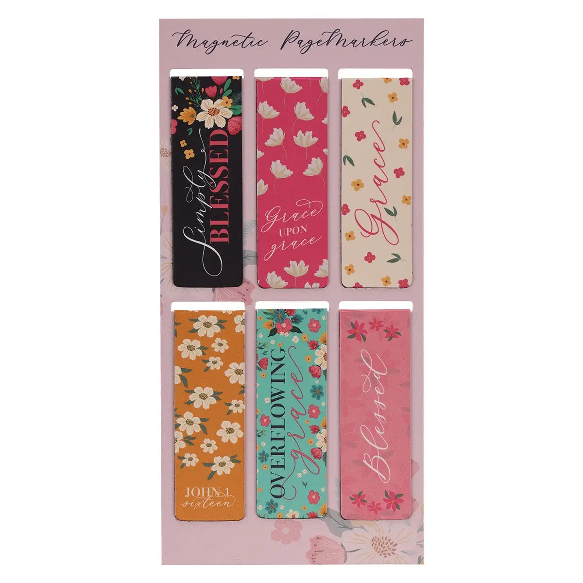 Magnetic Bookmark Set Overflowing  Grace