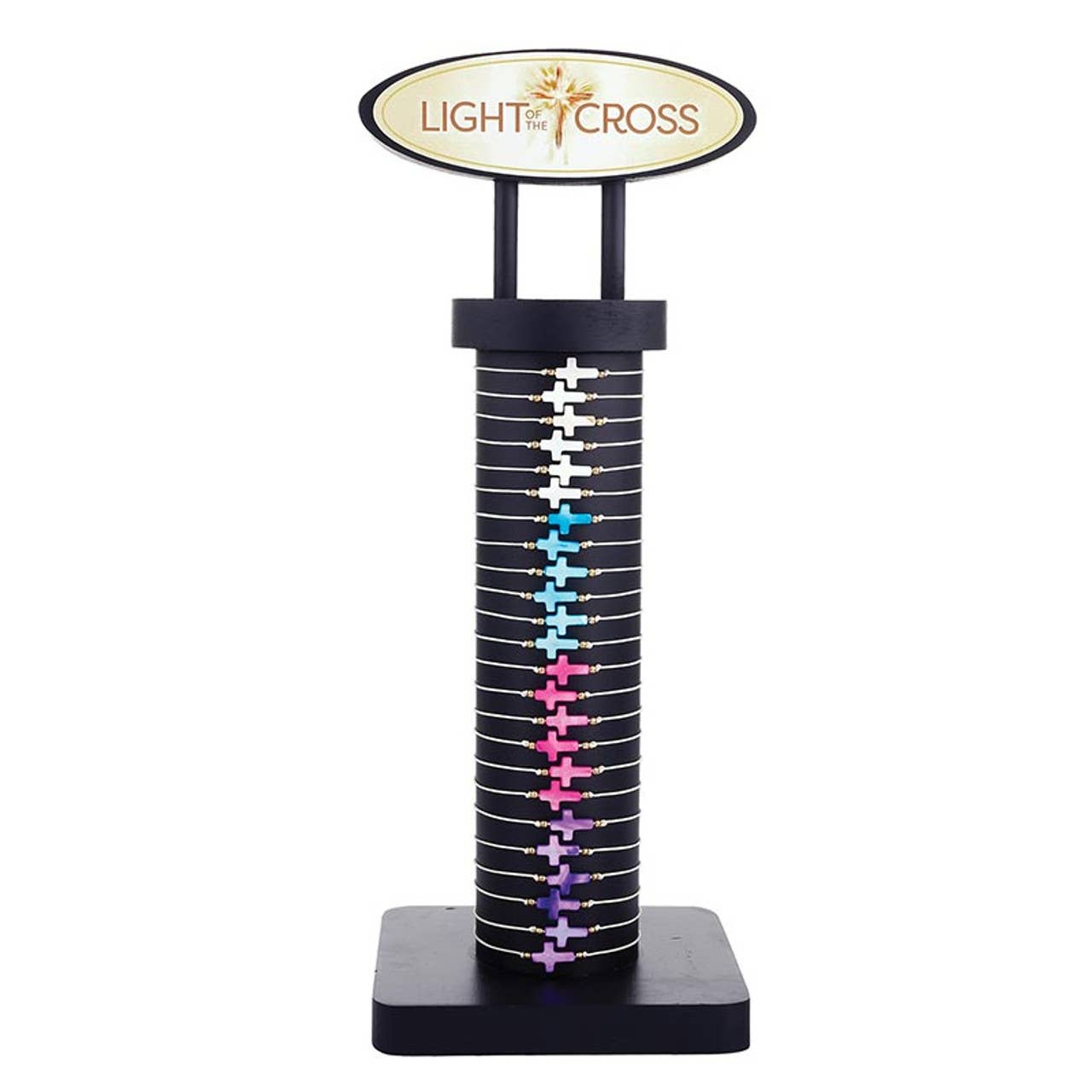 Sisters in Christ Friendship Bracelet Display: Stone,Plated, Cord / 6" W x 8.5" H x 0.5" D