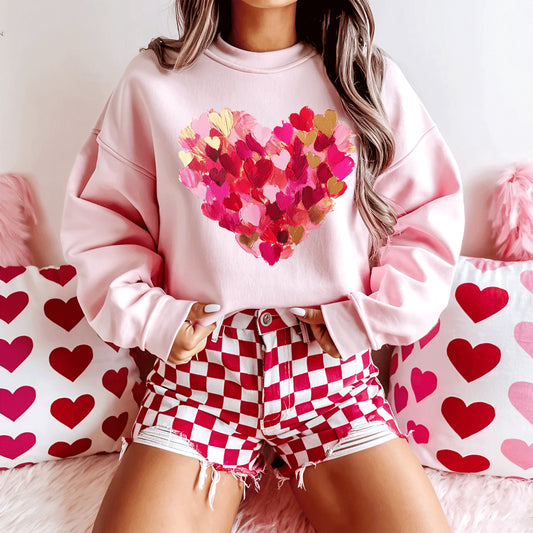 Brushstrokes Heart Valentine's Day DTF Heat Transfer: ADULT