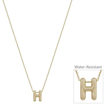 Bubble Textured Water Resistant "H" .5" Initial Necklace