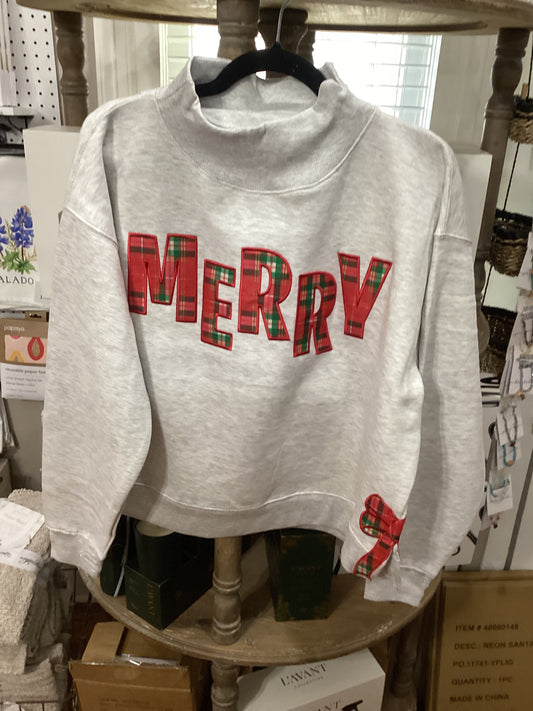 Royce Merry Christmas Fun Lingo Oversized Fleece - Ash
