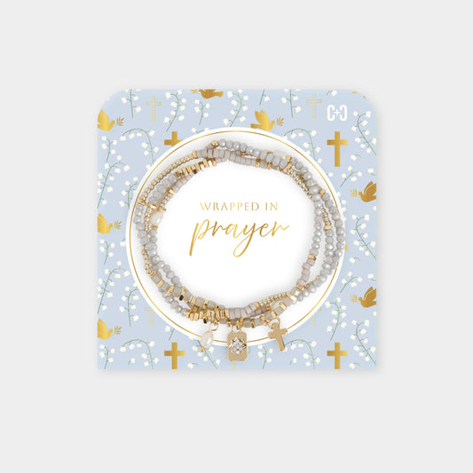 Wrapped in Prayer Bracelet: Grey