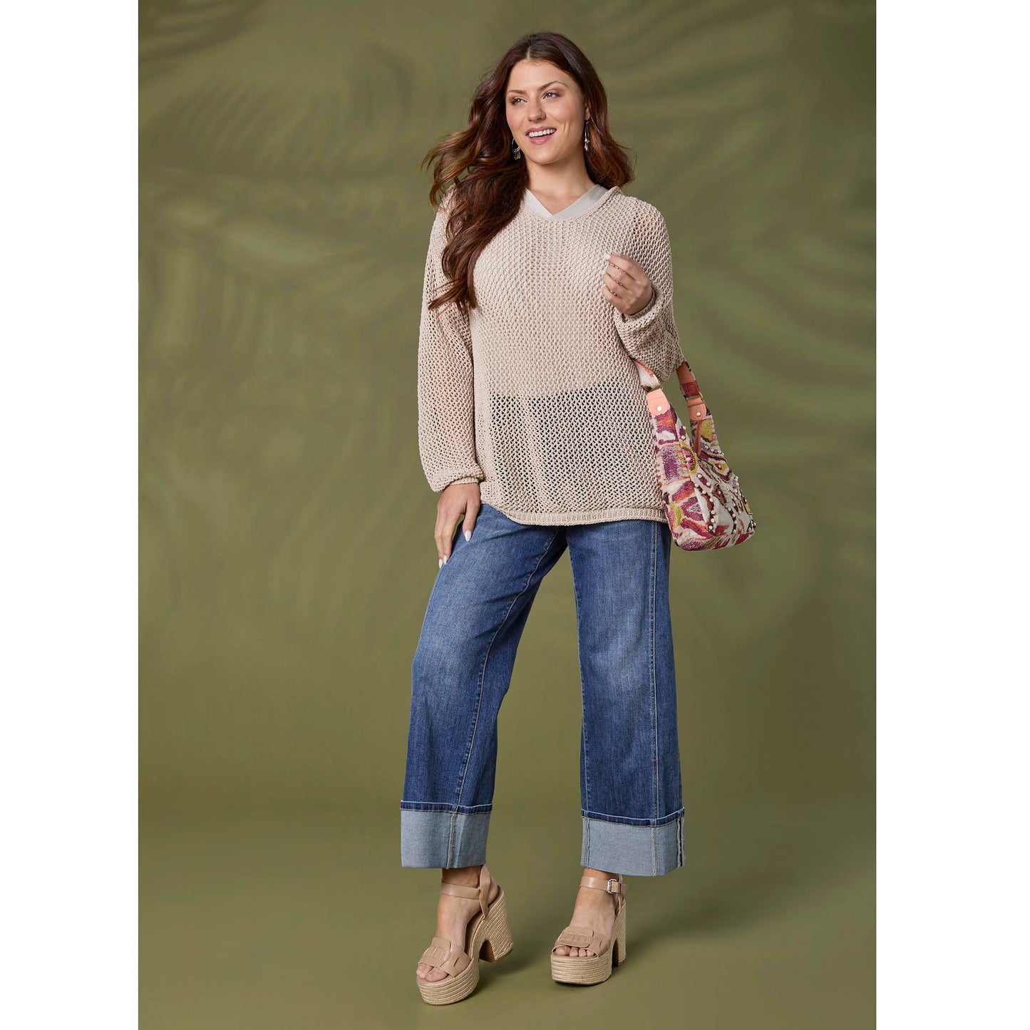 Bambu Soft Wide Ankle with Front Seam: Medium Denim
