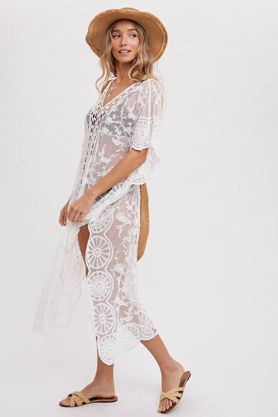 Bluivy BOHO LACE KAFTAN: NATURAL