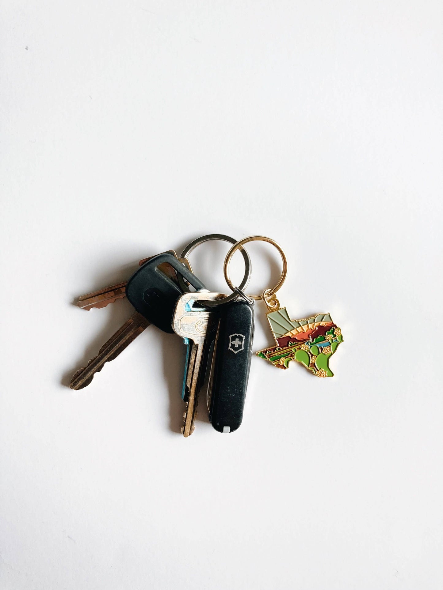 Gold Texas Soft Enamel Keychain