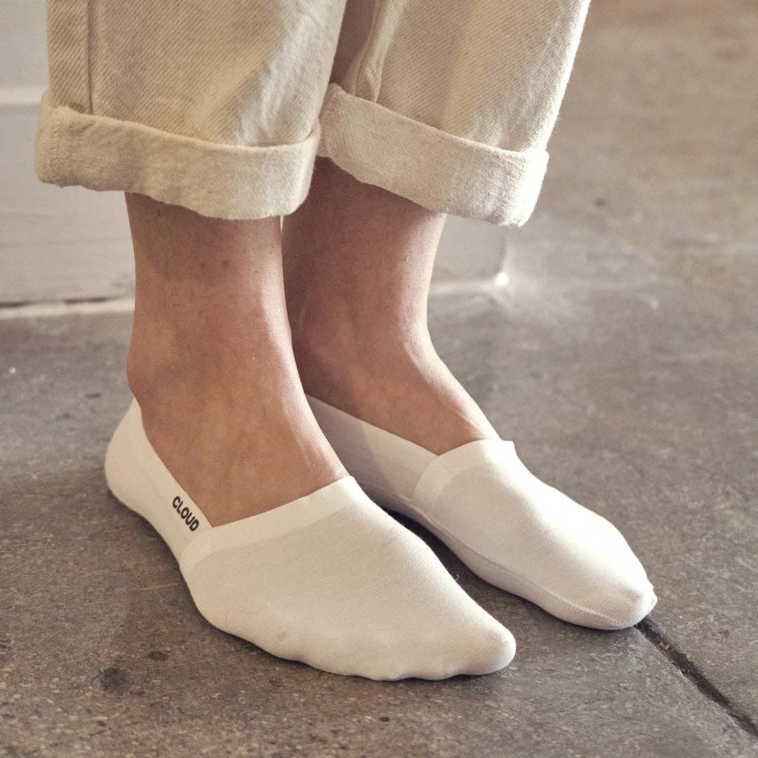 CLOUD Premium Organic Terry No Show Socks: Organic Black / M
