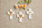 Ceramic And Gold Heart Cross