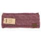 Solid Cable Knit CC Head Wrap HW20: Cocoa Berry