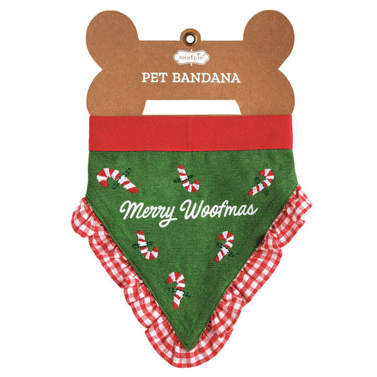 MERRY WOOFMAS EMB BANDANA