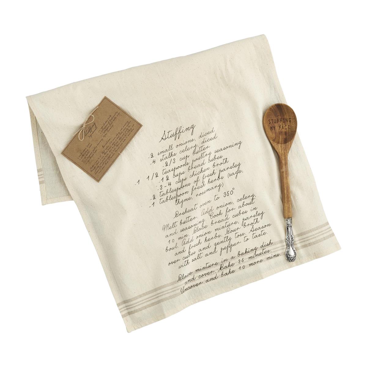 Mudpie Cranberry Recipe Towel Set w/ Spoon