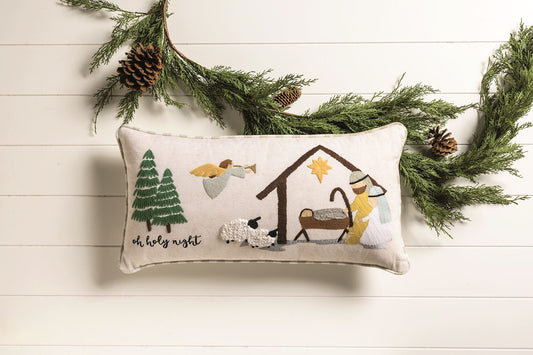 MANGER EMBROIDERED PILLOW