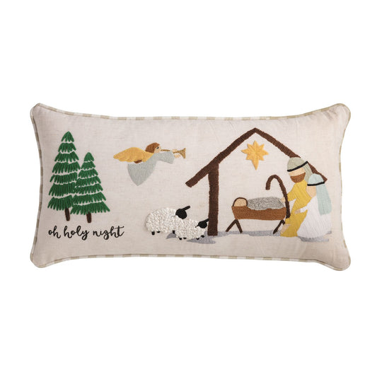 MANGER EMBROIDERED PILLOW