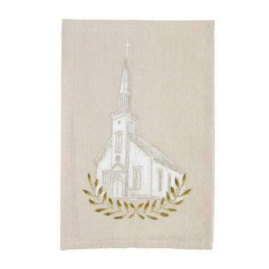 Church Painted Hand Towel Mud Pie