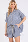 MINI CHECKER BUTTON DOWN TOP AND SHORTS SETS: NAVY