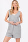 TEXTURED KNIT OVERALL ROMPER: Oatmeal