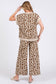 LEOPARD PRINT SCUBA TOP AND PANTS SETS: BROWN MULTI /