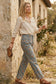 Mineral Washed Floral Denim Barrel Pants: DK DENIM