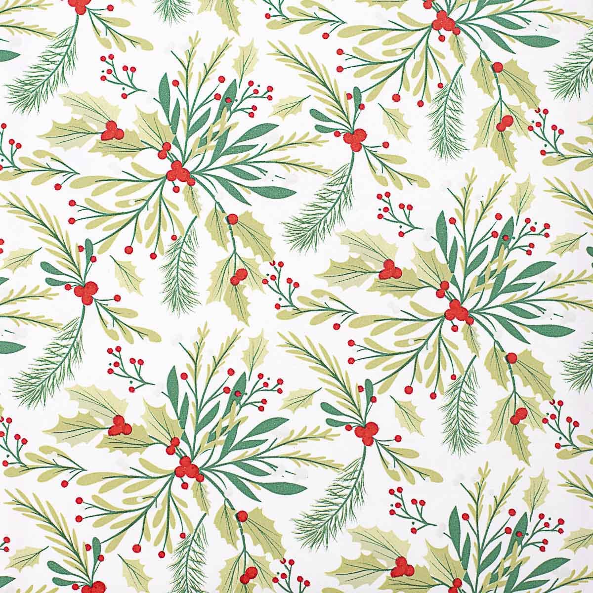 Holly Jolly Paper Gift Wrap   Green/Red   30x120