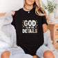 God Is In The Details | DTF Transfer Ready to Press | Trendy Faith DIY Heat Transfer: Dark Color Design / 3inch