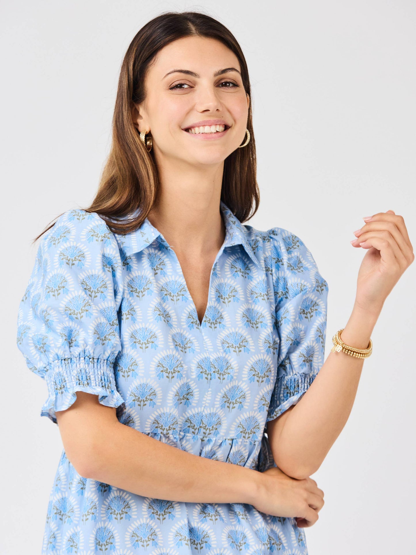 Molly Dress | Sunshower Flora Blue