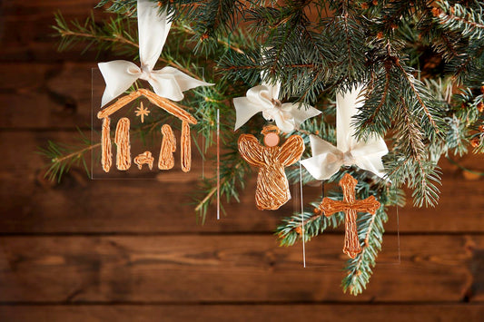 Cross Gold Acrylic Ornament