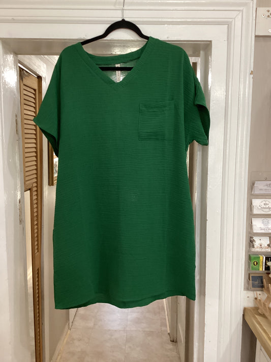 Green Flow & Go Airflow Dress with Pockets