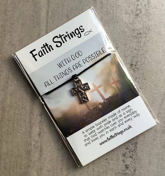 God All Things Possible Christian Faith String Wish Bracelet