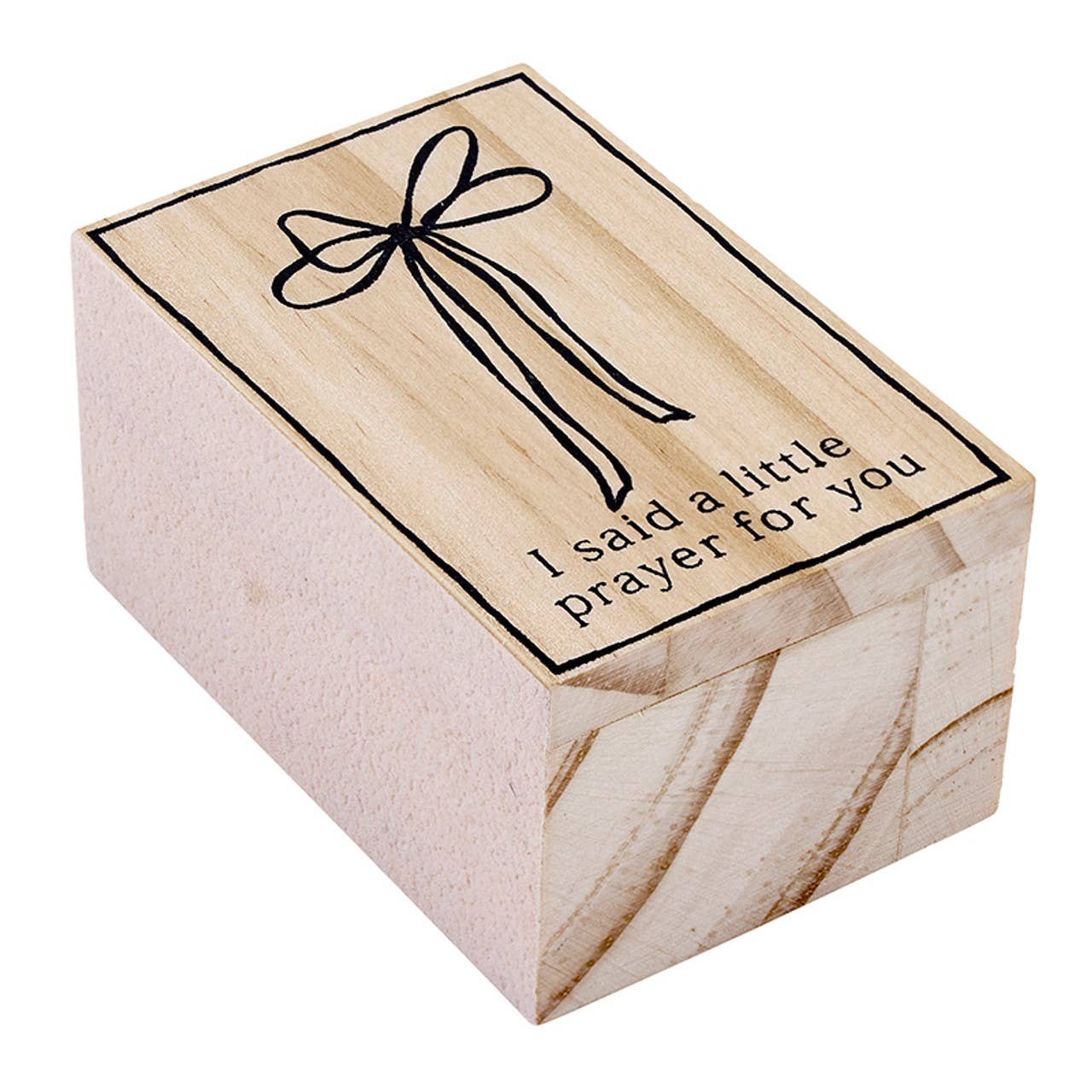 Treasure Box Bow Necklace - I Said a Little Prayer for You: Pine Wood, Zinc Alloy, Glass / Necklace: 17 L with 2 Extender, Box: 2 W x 1.25 H x3 D