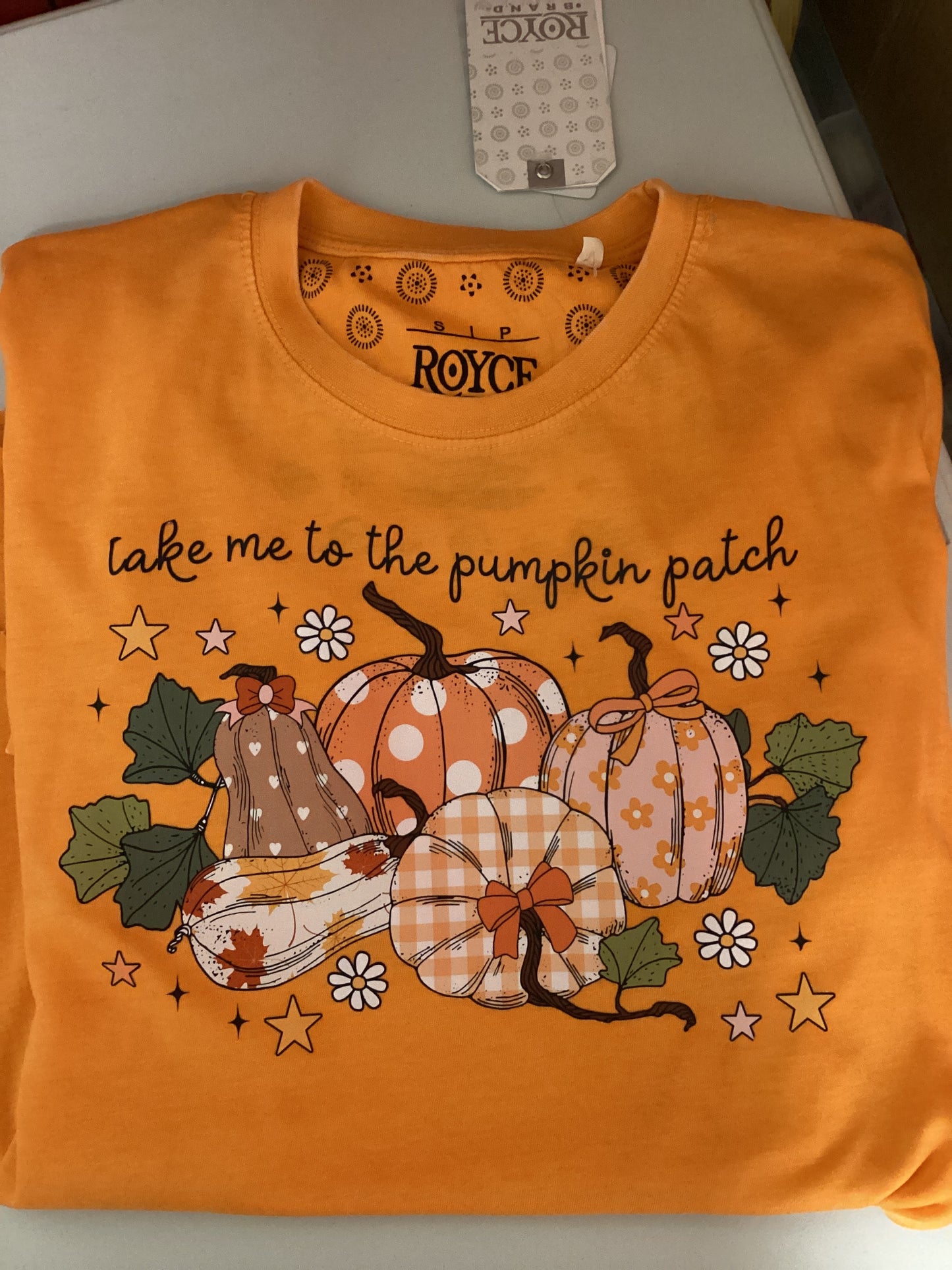 Pumpkin Patch Graphic Royce Light Orange Vintage poncho top